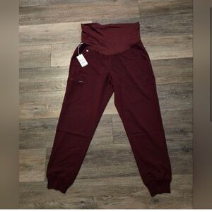 Figs Burgundy Track Pants